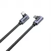 USB-C cable Unitek C14147ABK01-1M, 1 m, 90° angled connectors, USB PD 3.0 100W, data 480 Mbps, black