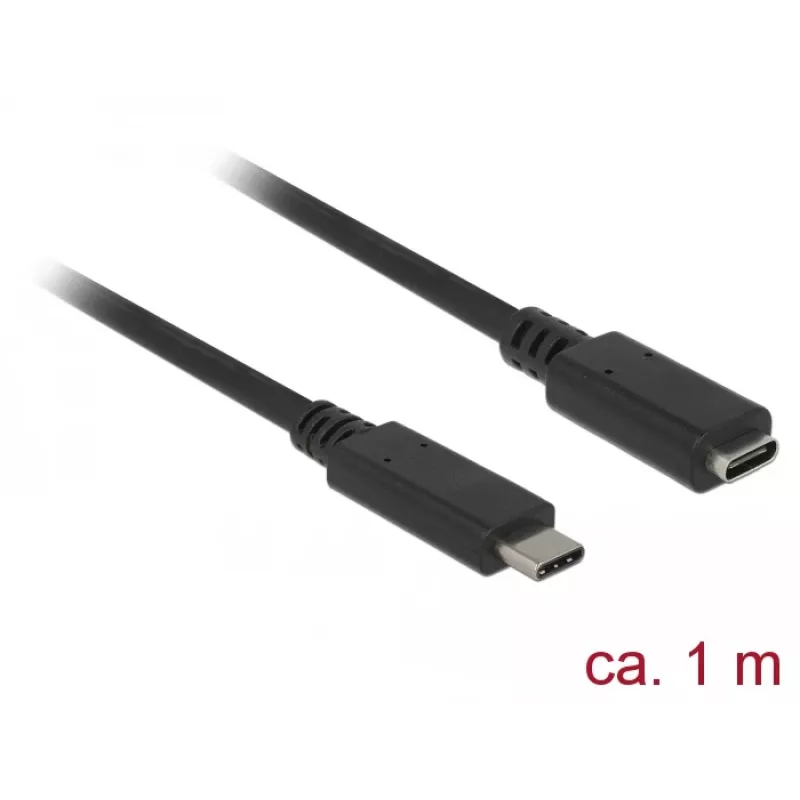 USB Cable DeLOCK 85533 USB 3.2 Gen 1 1m USB C Black