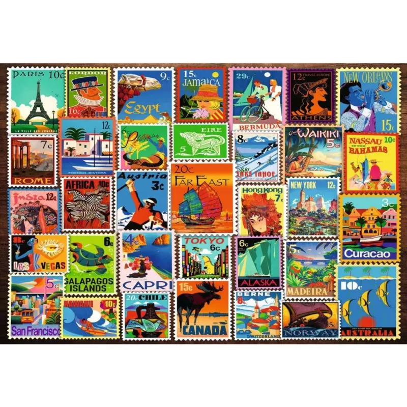 Jigsaw puzzle Ravensburger Feel Well & Puzzle – Stamps, 200 pieces