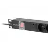 Power distribution unit LANBERG PDU-06E-0200-BK — 6x Type E outlets, 16 A, 2 m cable, 1U rack, 220–250 V