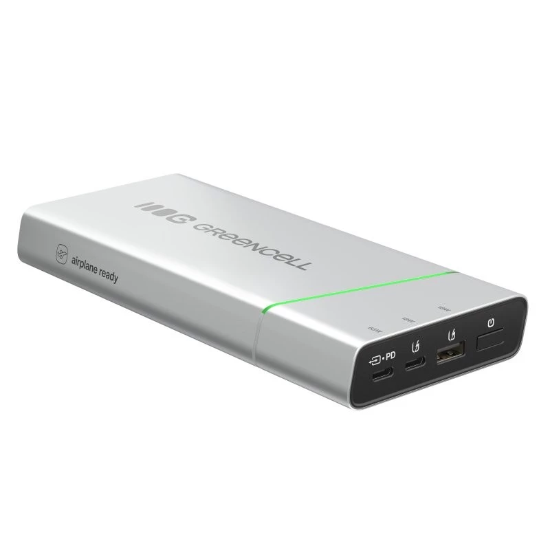 Portable battery Green Cell BPLGC20P 20800 mAh Lithium‑Ion, USB‑C PD 65W, 2x USB‑C + 1x USB‑A, aluminium housing