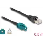 DELOCK networking cable 91371 — HSD Z to RJ‑45, gold‑plated contacts, 0.5 m, black