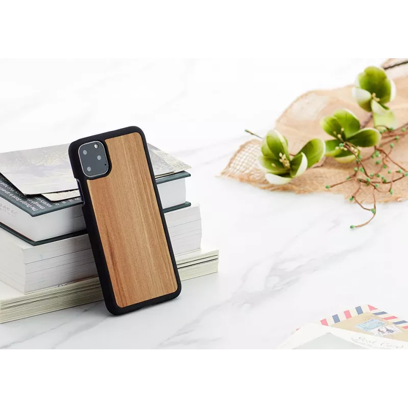 Smartphone case man and wood for iPhone 11 Pro Max — cappuccino black finish