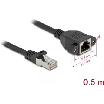 Networking Cable DeLOCK 90774 Black 0.5m Cat6a S/FTP RJ-45