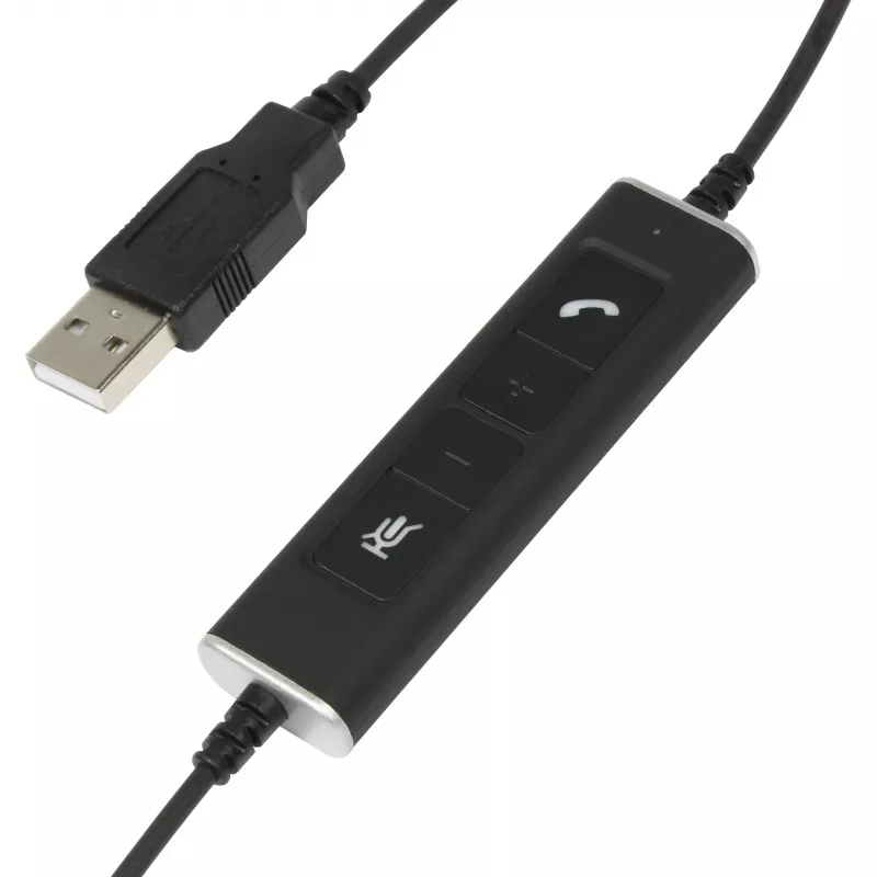 Mono USB Headset Plusonic 10.1P — single-ear USB headset compatible with Teams and Skype