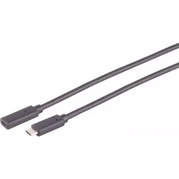 USB cable S/CONN 13-44025 USB 3.2 Gen 2x2 1 m USB C Black