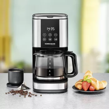 Drip coffee maker Rommelsbacher FKM1000, 1.5 L water tank, 12 cups, stainless steel/black