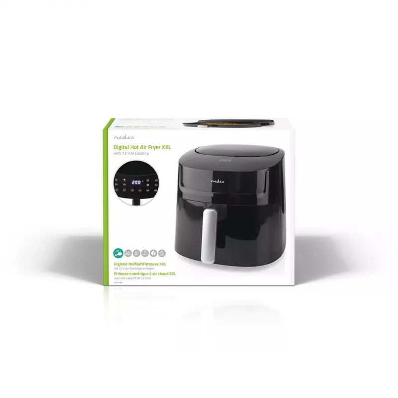 Nedis KAAF170BK fryer Single 7.2 L Stand-alone 1800 W Hot air fryer Black