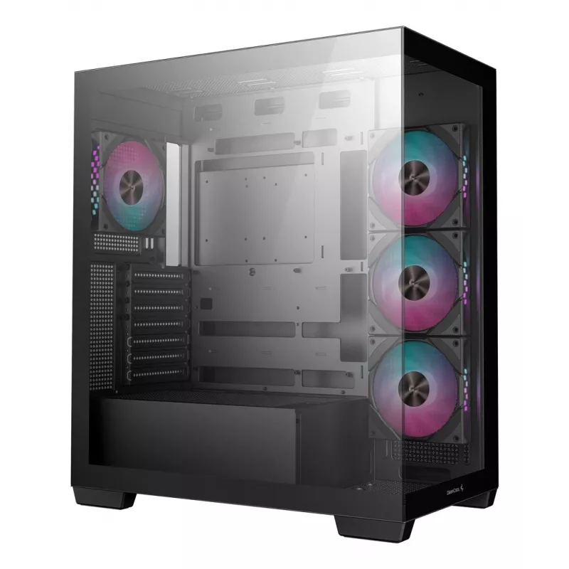 PC case DeepCool CG580 4F Midi Tower — ATX/ITX/MicroATX, tempered glass, 3×120mm+1×120mm fans, 2×3.5 inch & 2×2.5 inch, USB-A×2 USB-C×1, black