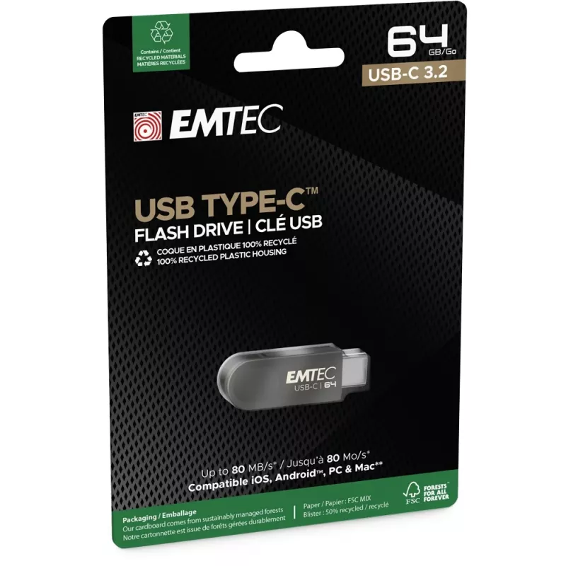 USB flash drive Emtec 64 GB USB Type-C 3.2 Gen 1 C280