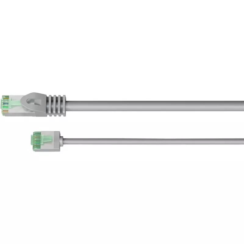 Goobay Ultra-Flexible CAT 8.1 Patch Cable slim U/FTP Grey - extra-short plug 99.9% (74345)