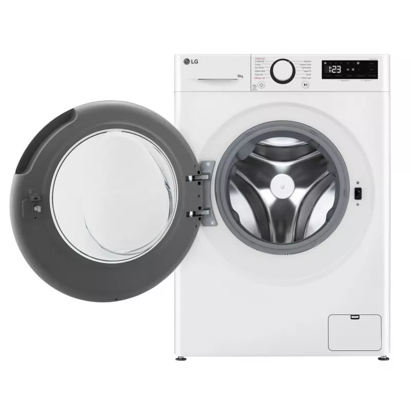 LG | Washing machine | F2WR508SWW | Energy efficiency class A-10% | Front loading | Washing capacity 8 kg | 1200 RPM | Depth 47.5 cm | Width 60 cm | Display | LED | Steam function 