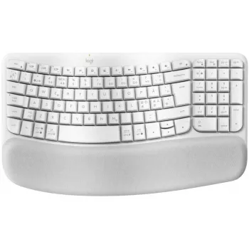 Logitech Wave Keys Keyboard with cushioned palm rest wireless Bluetooth LE QWERTY off-white (PAN)