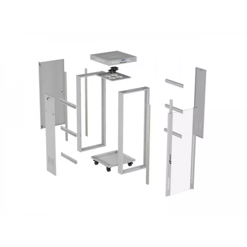 LANBERG 19 inch 32U Standing Rack Cabinet 600×600 mm Gray with Perforated Doors and LCD (Flat Pack)