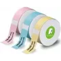 Label roll Olympia 6314, 14 × 40 mm, paper labels, 3-pack (pink, blue, yellow)