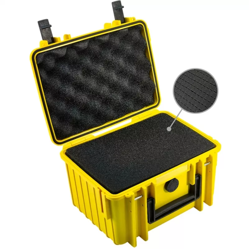 B&W Cases type 2000 Yellow Polypropylene Dust Shock Splash Resistant