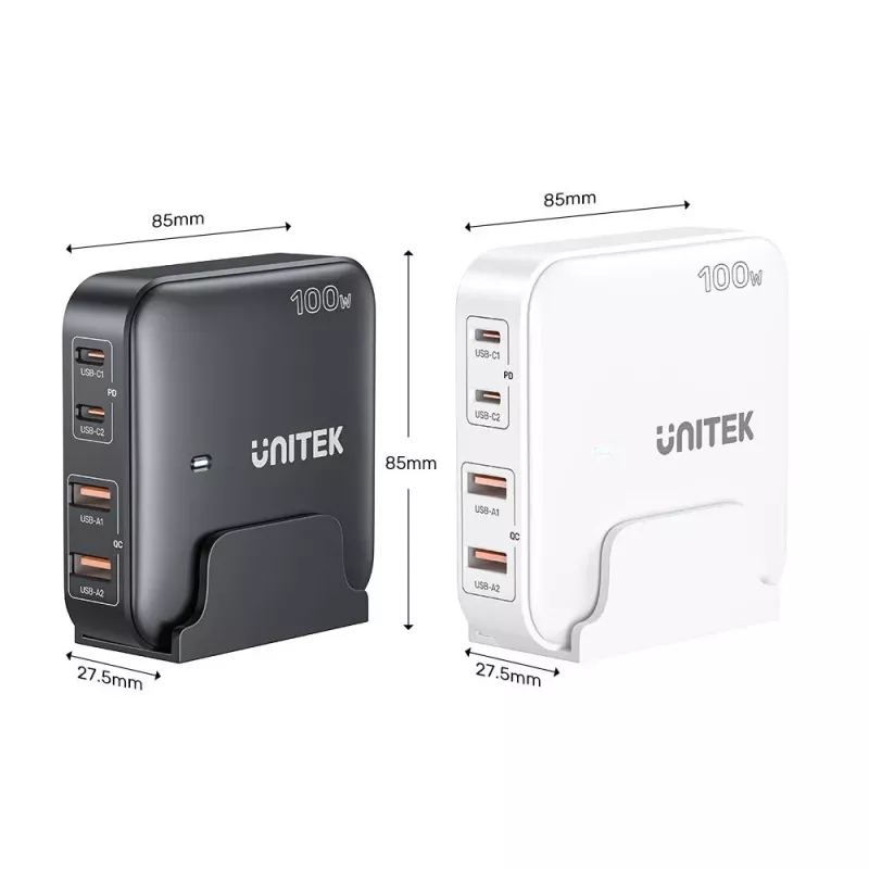 Unitek Desk Charger P1229ABK01-EU 100W with 2× USB-A and 2× USB-C
