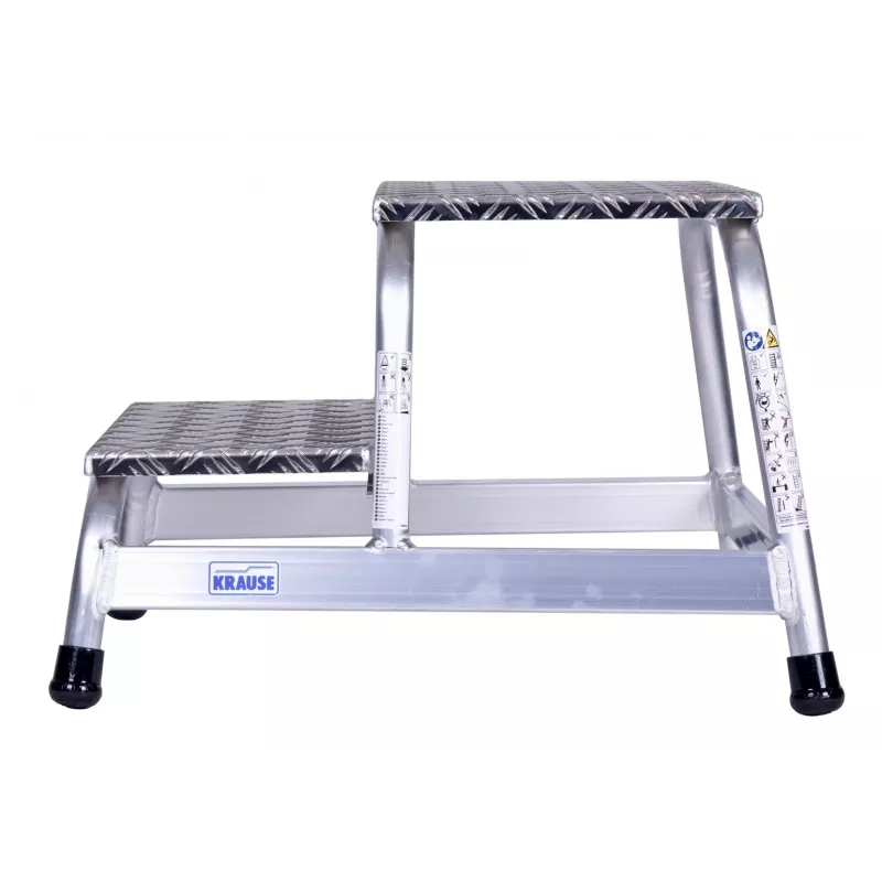 Step stool Krause 805027, aluminium 2 steps, max load 150 kg, 680 mm length, 41 cm height