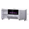 Cama Meble PAFOS Chest of Drawers with Electric Fireplace 180x42x82 cm Matte Black