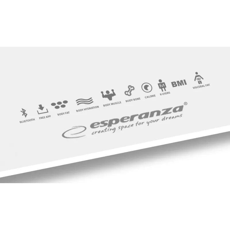 Esperanza EBS016W personal scale Square White Electronic personal scale