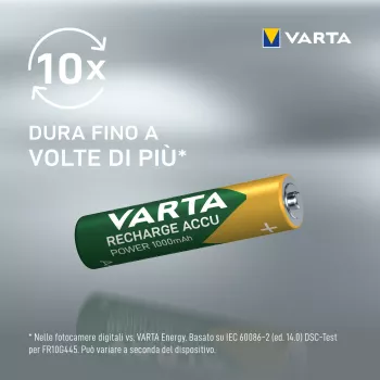 VARTA HR03 AAA Recharge Accu Power 1000 mAh 05703 Rechargeable batteries 4 pc(s) Green, Yellow