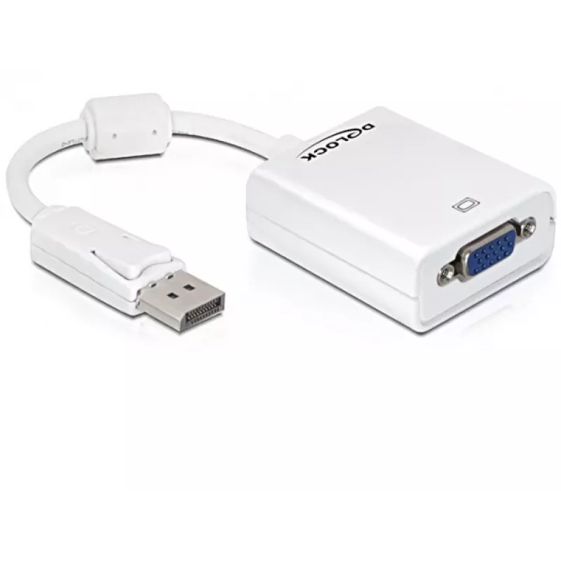 Video Cable Adapter DeLOCK 61766 0.125m VGA DisplayPort White