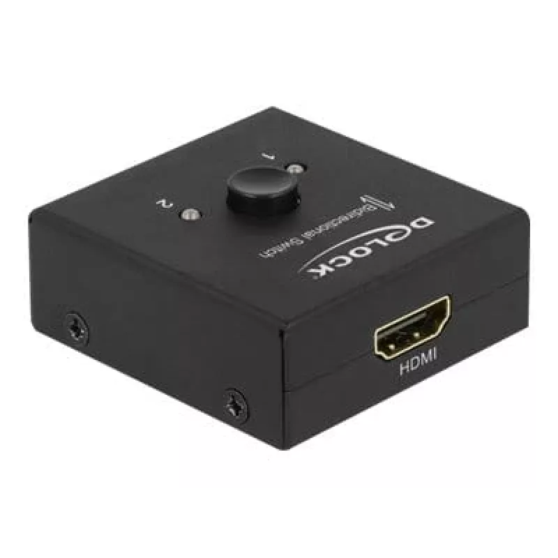 DeLock HDMI 2 - 1 bidirectional 4K 60 Hz compact - Retail Box - Video/Audio-Switch - 2 x HDMI - Desktop (64072)