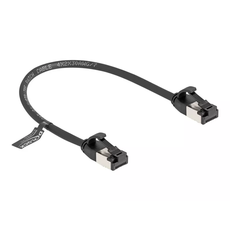 Network Cable DeLOCK RJ45 Cable plug to plug Cat.8.1 0.25 m Black