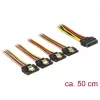SATA Cable DeLOCK 60158 0.5m SATA 15-pin 4 x SATA 15-pin Multicolour