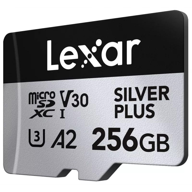 Memory card microSD 256GB C10 A2 U3 V30 205/150MB/s Silver Plus