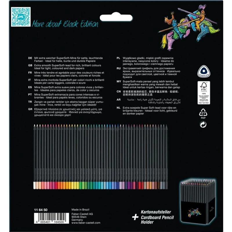Colour pencils Faber-Castell 116450, multicolour set, 50 pieces, soft lead, cardboard box
