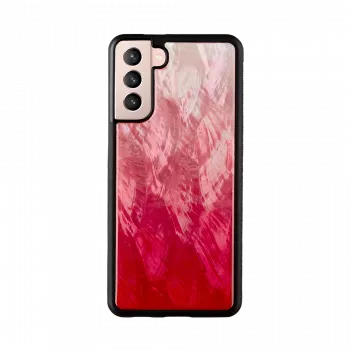 Phone case iKins for Samsung Galaxy S21+ — pink lake with black accents