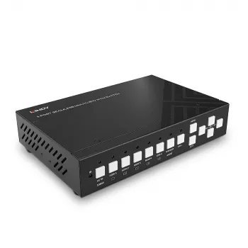 Lindy 5 Port Seamless Multiview KVM Switch, 4096 x 2160 pixels, 4K Ultra HD, Black