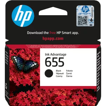 HP 655 Black Original Ink Advantage Cartridge, Black, 1 pc(s), 550 pages