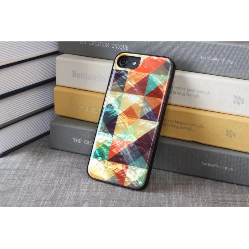 Protective phone case iKins for Apple iPhone 8/7 — mosaic pattern, black