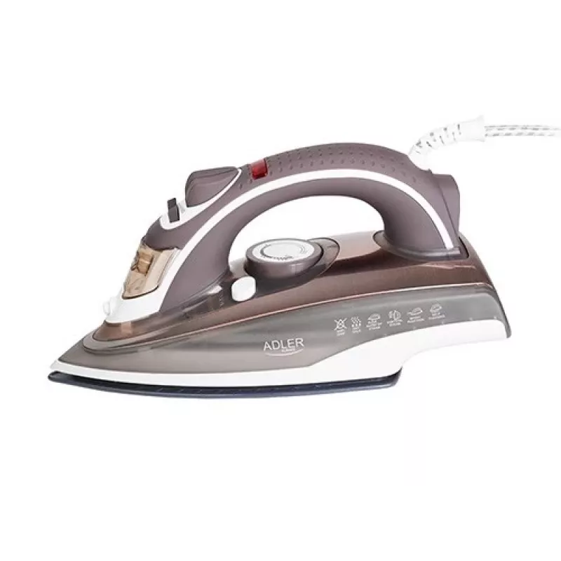 Steam iron Adler AD 5030 — steam iron, 3000 W, ceramic soleplate, 0.31 L water tank, 20 g/min continuous steam, vertical steam, anti-calc