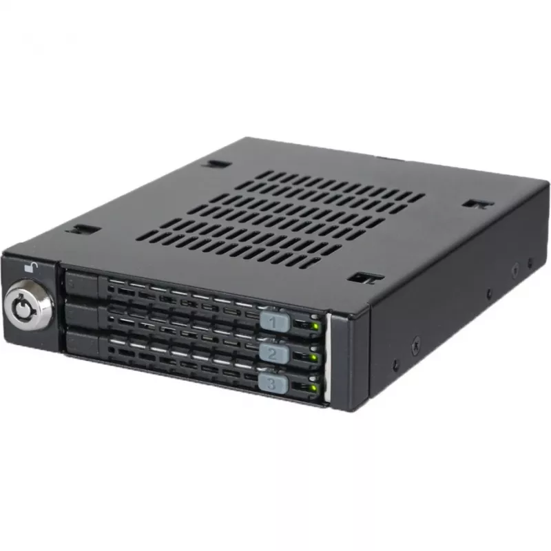 ICY DOCK - ToughArmor - MB993SK-B - 3x 2,5 SATA HDD & SSD in 1x 3.5 Einbauschacht Vollmetall-Wechselrahmen mit Sicherheitsschloss