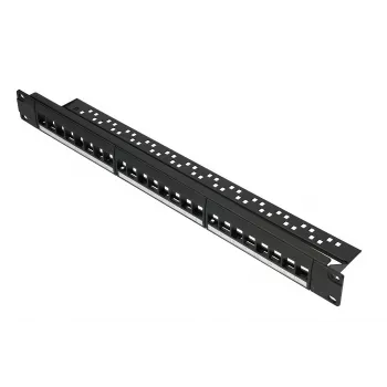 Patchpanel Extralink 24-port U/UTP (UTP) modular, 1U, black, 482.6 mm width