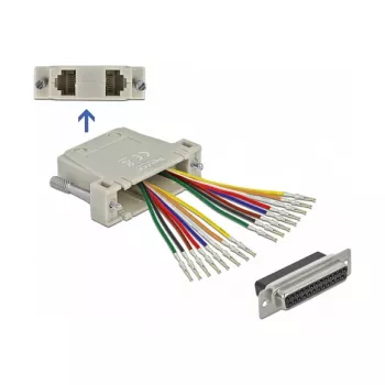 D-Sub 25 pin crimp female to 2 x RJ45 female DeLOCK 66834