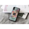 Smartphone case iKins for iPhone XS / XS S — Flower Garden design, black