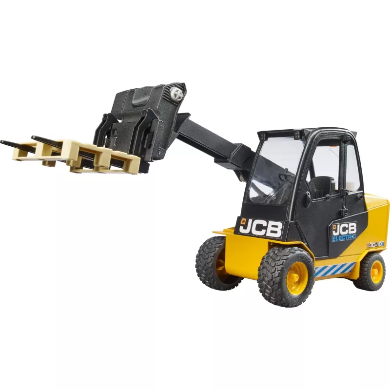 Forklift BRUDER JCB Teletruk toy — ABS, recommended age 3+, black and yellow