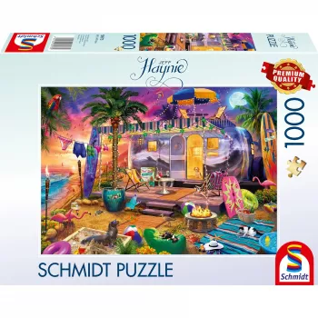 Puzzle schmidt spiele Jeff Haynie 1000 pieces — caravan by the sea, scenic 1000-piece jigsaw