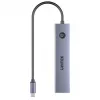 USB-C hub Unitek H1124AGY01 with 100W PD, HDMI 2.0, 2x USB‑A, 2x USB‑C, SD/microSD reader — aluminium