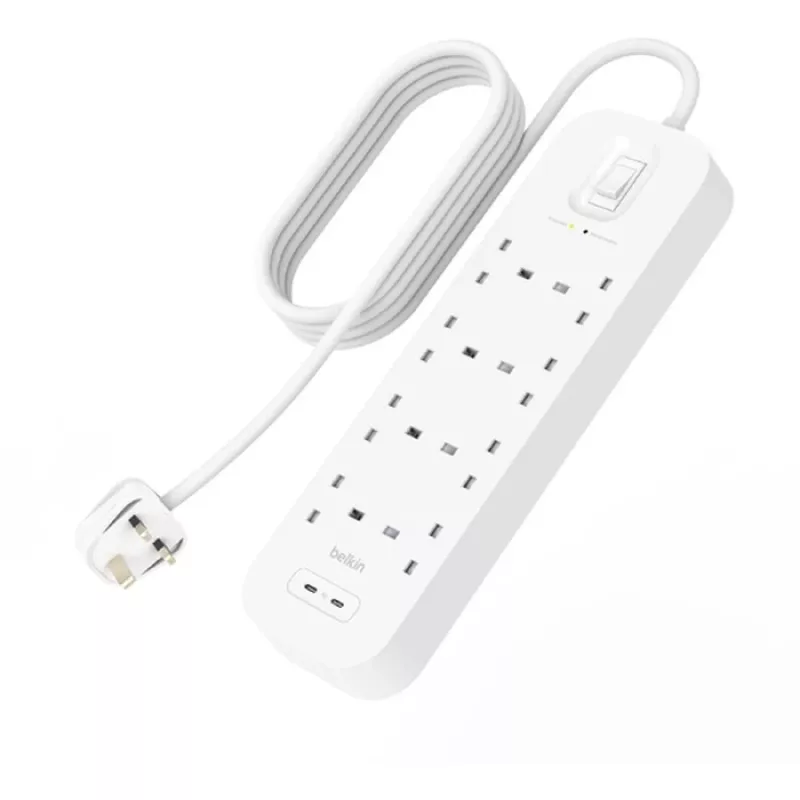 Surge Protector SurgePlus 8x schuko 2xUSB-C 900J 2m