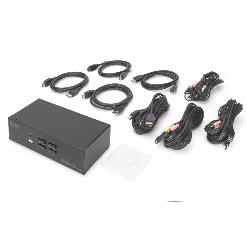 DIGITUS KVM Switch, 4 Port, Dual Display, 4K, DisplayPort®