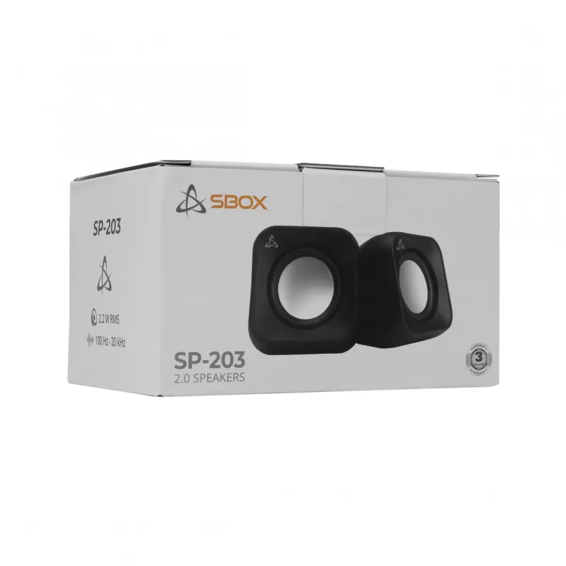 Speakers Sbox SP-203 Black, 20W