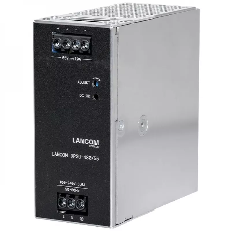 Power supply unit Lancom Systems LANCOM DPSU-480/55 — 480 W, AC 100–240 V, TS35 DIN, black/steel