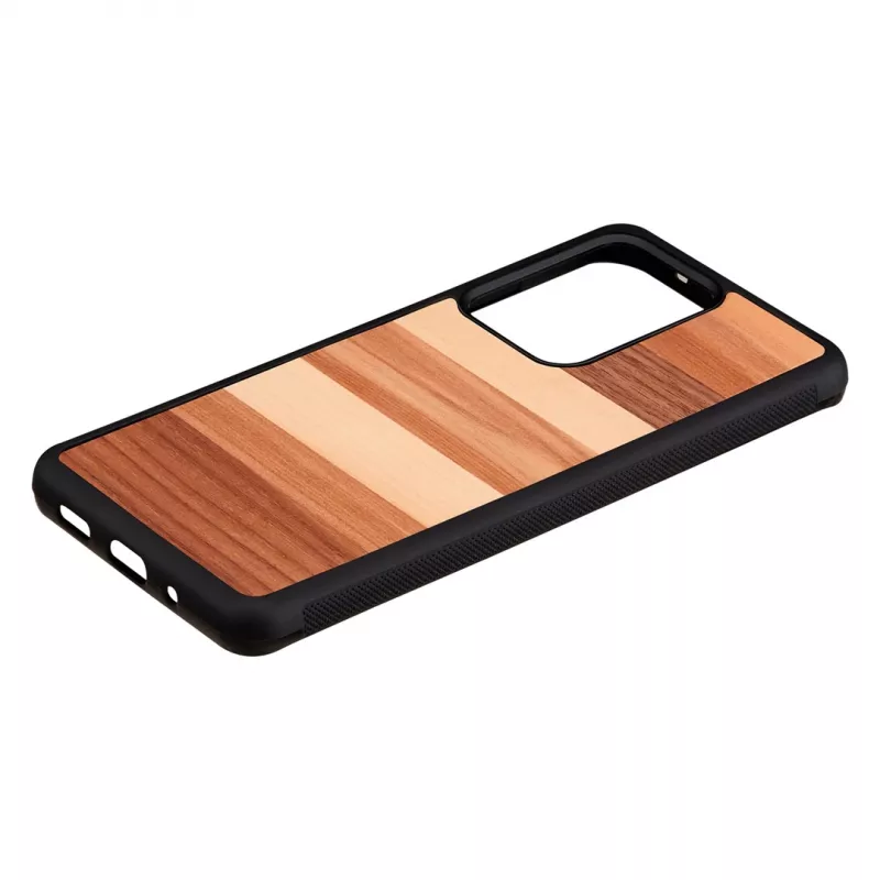 Protective phone case man and wood Galaxy S20 Ultra — black wood finish