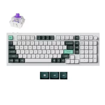 Mechanical Wireless Keyboard Keychron Q5 RGB White Shell, hot-swappable layout, compact 75% form