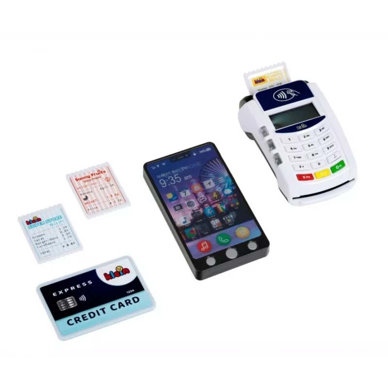 Play payment terminal toy KLEIN 172740 with smartphone accessory for role play sets